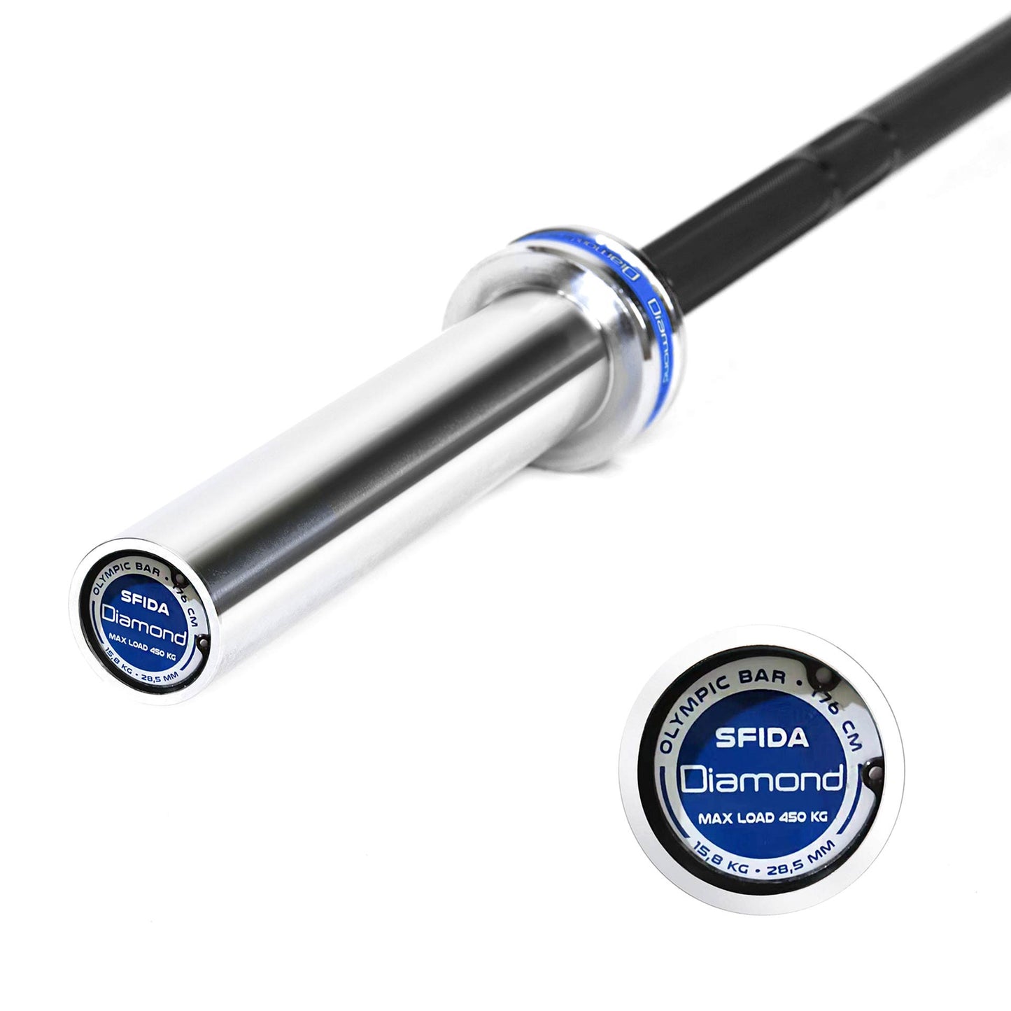 Bilanciere olimpico Sfida 176 cm - Carico max 450 Kg - 50 mm Diamond Professional