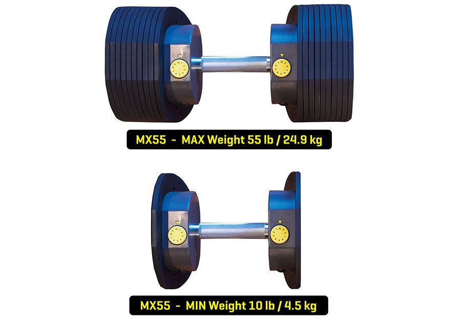 MX55 Set Manubri regolabili fino a 24,9 kg (incluso rack-aste-pesi)